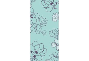 Freesia outlined flowers narrow wallpaper